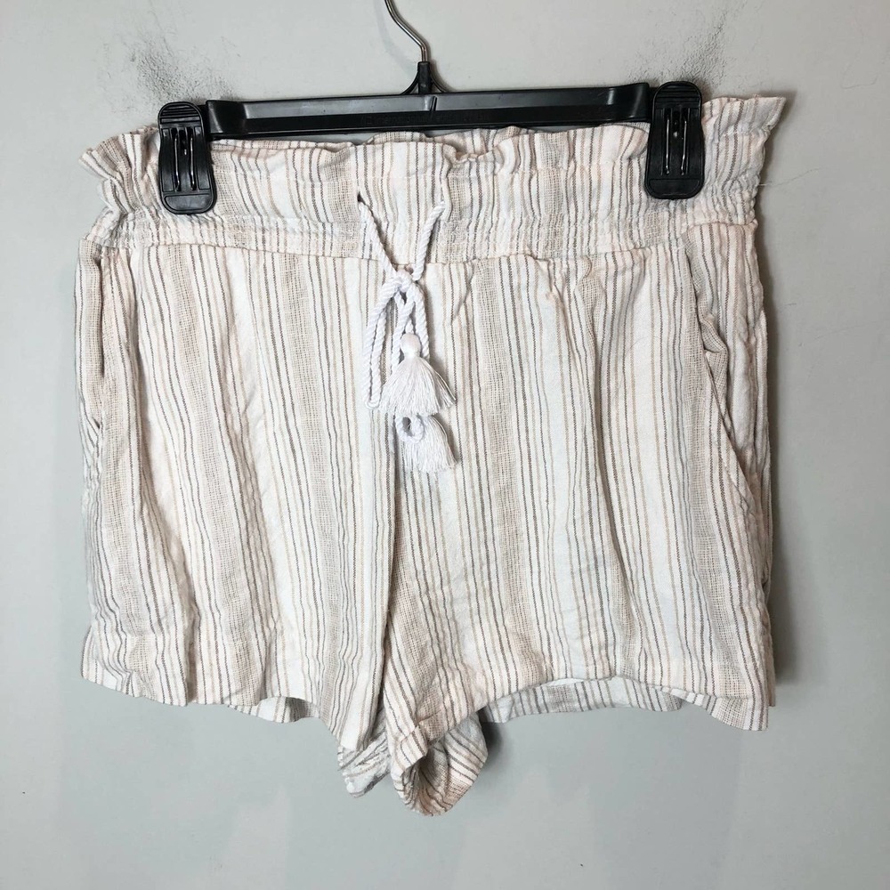 Abercrombie and Fitch White Striped Shorts